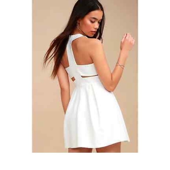 Lulu's White Cutout and About Skater Dress S - Picture 1 of 11